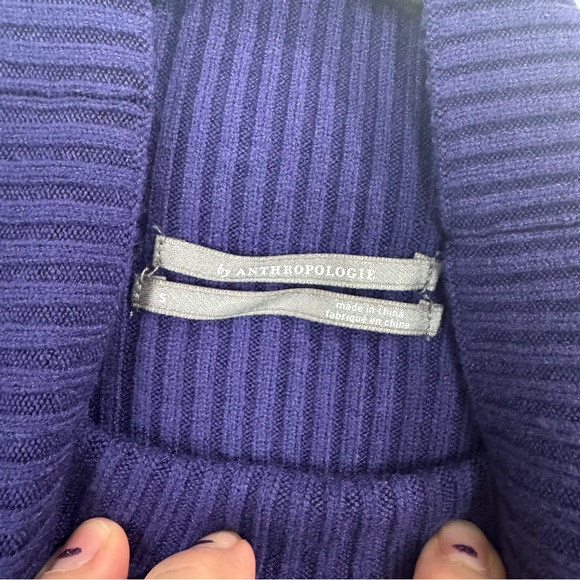 Anthropologie The Thea Twofer Sweater Dress Mock Neck Dark Blue S - Picture 5 of 7